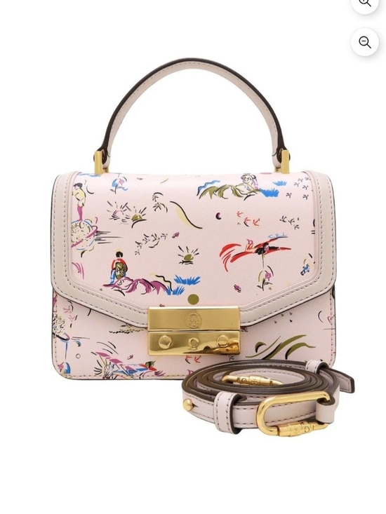 Tory Burch Handbags - Tory Burch Juliette Pink Floral Top-Handle Satchel with Gold Hardware
